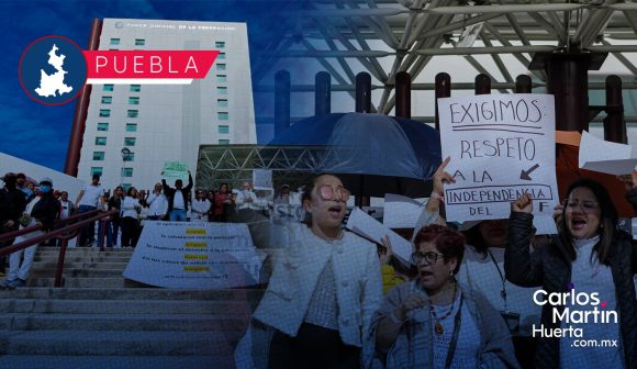Paro Poder Judicial - Puebla “Somos abogados, no somos acarreados”, claman trabajadores del PJF en Puebla