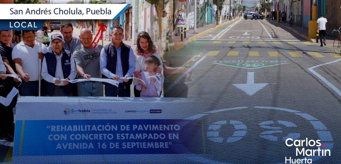 Rehabilitan calles de San Andrés Cholula para evitar inundaciones; invierten 40 mdp