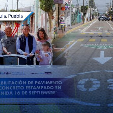 Rehabilitan calles de San Andrés Cholula para evitar inundaciones; invierten 40 mdp