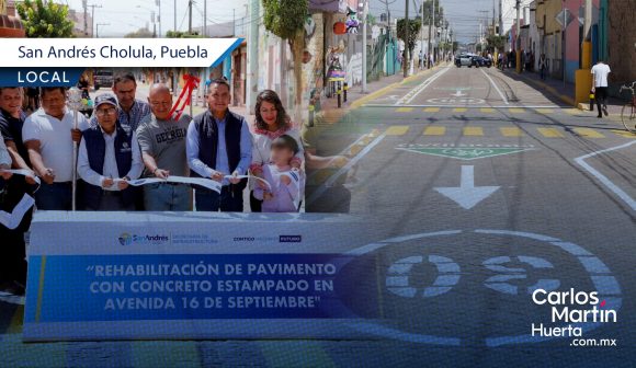 Rehabilitan calles de San Andrés Cholula para evitar inundaciones; invierten 40 mdp