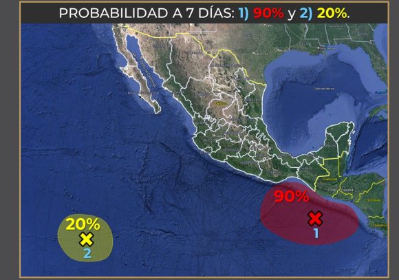 “Pilar” aumenta probabilidad de ciclón tropical en costas de Chiapas