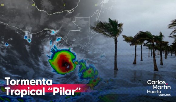 Tormenta tropical “Pilar” se localiza al sur-sureste de las costas de Chiapas