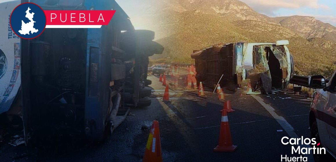 Volcadura de autobús deja 13 muertos y 16 heridos en la Cuacnolapan-Puebla