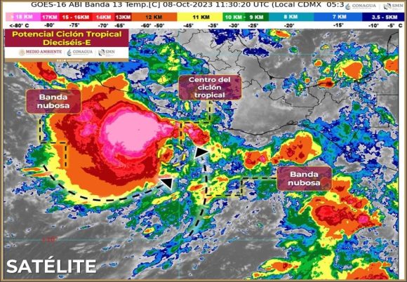 Habrá lluvias torrenciales en el oriente y sur del país por frente frío, ‘Lidia’ y ciclón