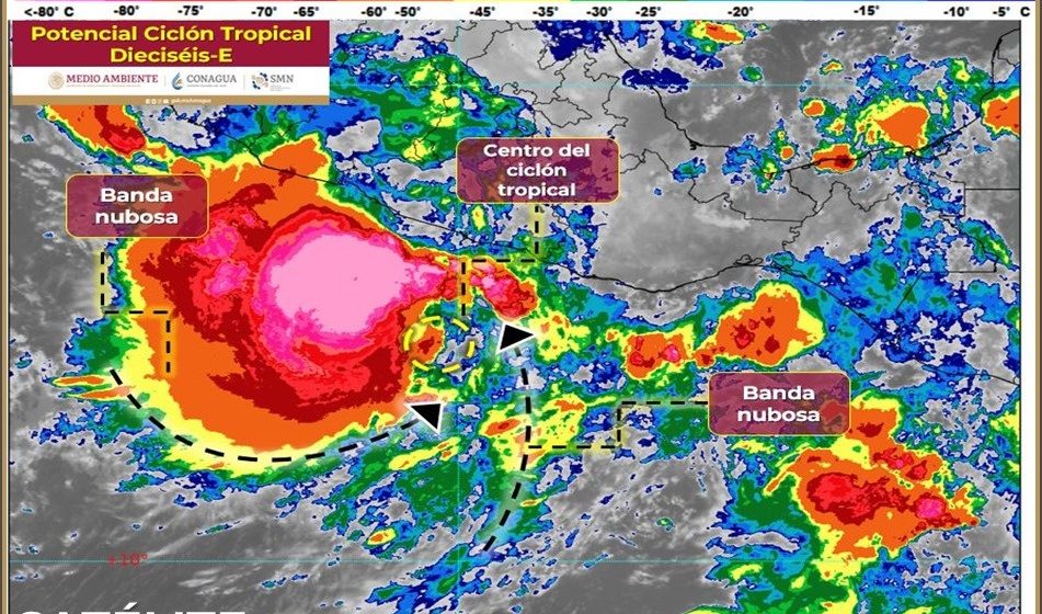 Habrá lluvias torrenciales en el oriente y sur del país por frente frío, ‘Lidia’ y ciclón