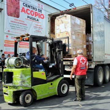 Envía Cruz Roja Mexicana Puebla cerca de 50 toneladas de ayuda humanitaria a Guerrero