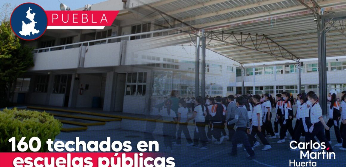 Anuncian construcción de 160 techos en escuelas públicas de Puebla
