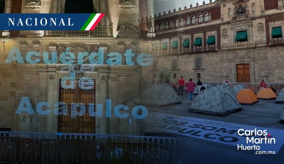 Damnificados de Acapulco acampan afuera de Palacio Nacional