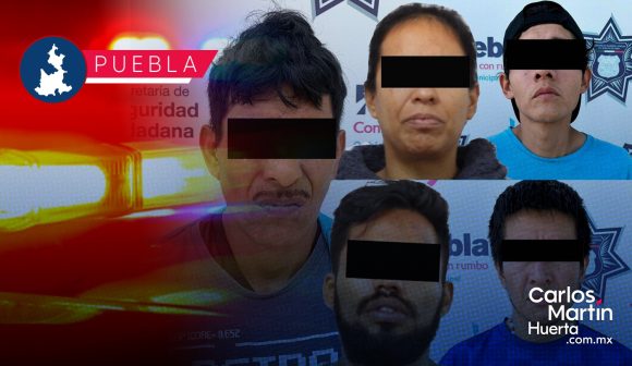 Detienen a 10 asaltantes de transporte público en Puebla