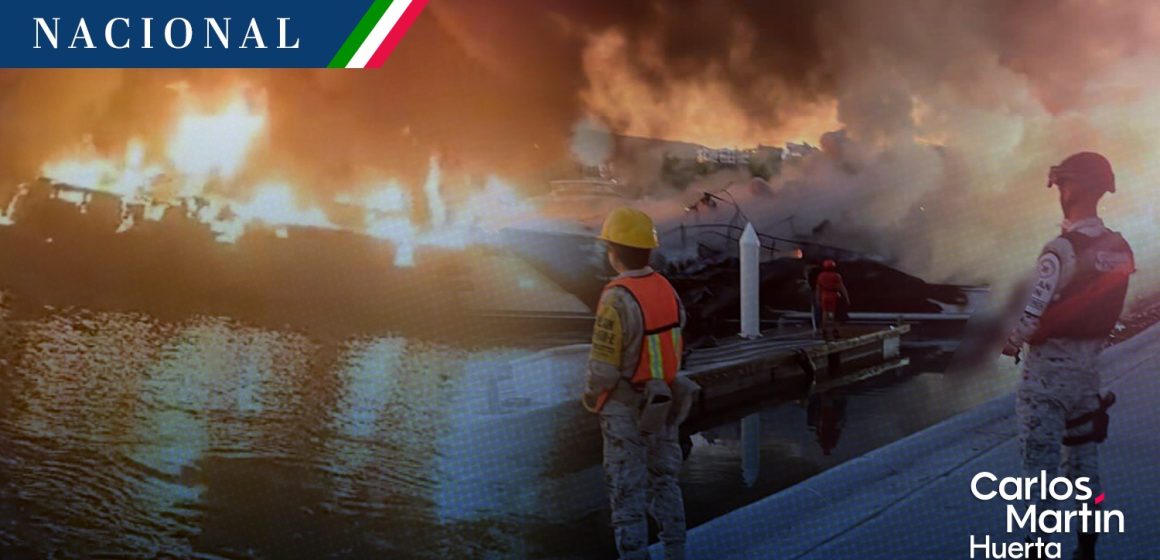 Se incendian embarcaciones en Marina Palmira de La Paz