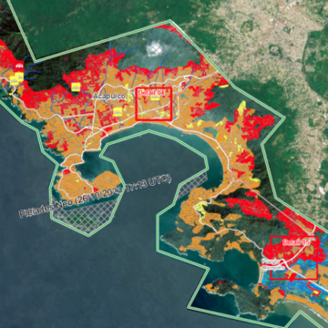 Mapa de daños en Acapulco