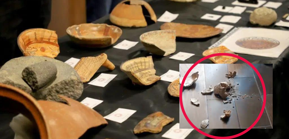 Rompen cráneo de 700 años de antigüedad durante exhibición en Cholula