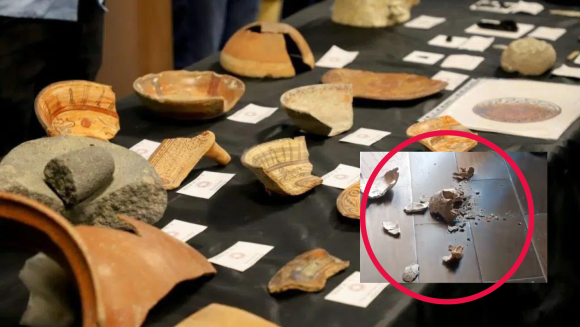 craneo tiran Rompen cráneo de 700 años de antigüedad durante exhibición en Cholula