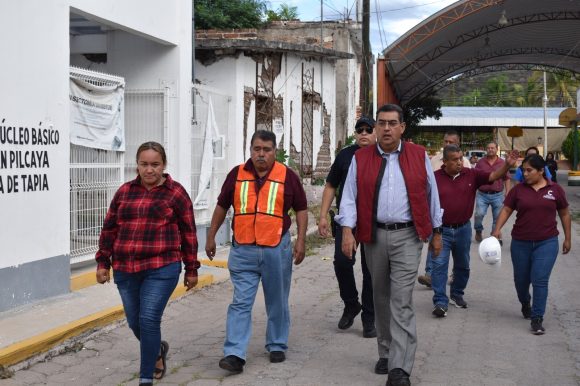 Con recorrido de supervisión tras sismo, Sergio Salomón confirma saldo blanco en el estado