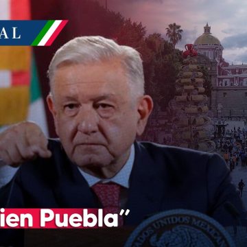 AMLO destaca que “está bien Puebla” y calificó de muy buen gobernador a Sergio Salomón