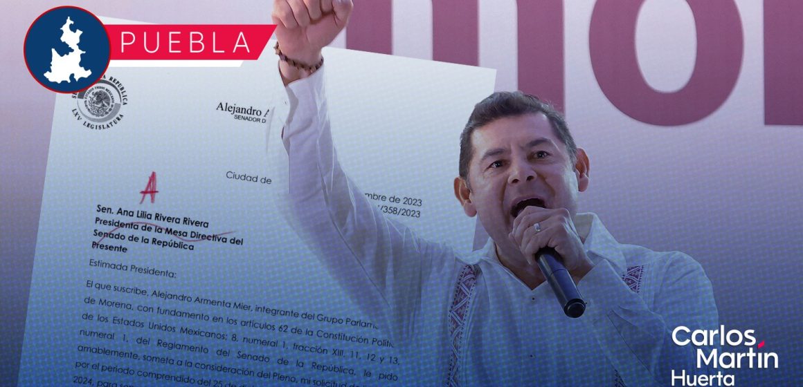 Alejandro Armenta pide licencia como senador para precampaña