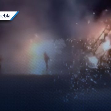 Captan el momento exacto de la explosión en Tepeyahualco