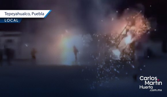 Captan el momento exacto de la explosión en Tepeyahualco