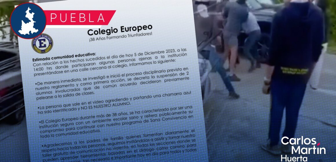 Colegio Europeo suspende a dos estudiantes tras pelea