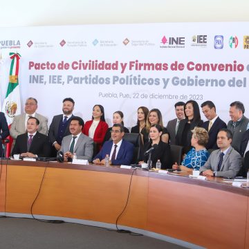 Firman Sergio Salomón, partidos políticos y autoridades electorales pacto de civilidad para 2024