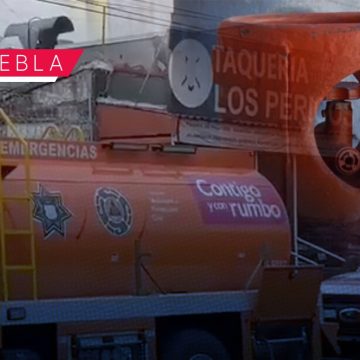 Tanque de gas provoca explosión en taquería de Puebla; no hay heridos