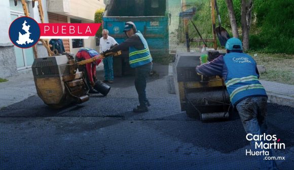 Tapan más de 2 mil 100 baches en una semana en Puebla