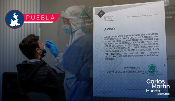 Confirma Junta de Conciliación y Arbitraje suspensión de atención al público por casos COVID