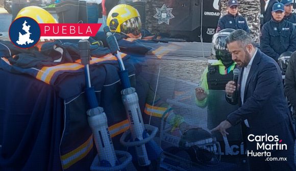 Entrega alcalde de Puebla equipo táctico y de Protección Civil por 31.6 mdp