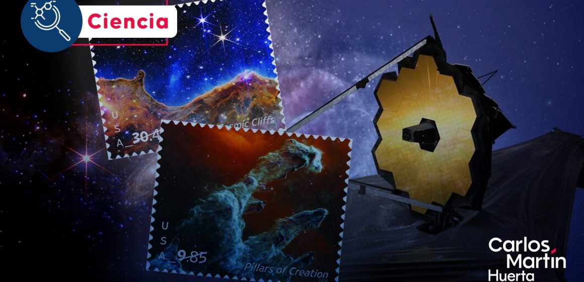 Imágenes captadas por el telescopio James Webb se convierten en estampillas
