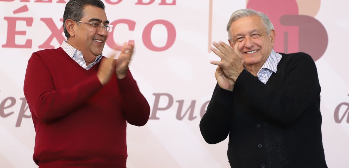 Refrendan AMLO y Sergio Salomón trabajo conjunto para consolidar la 4T en Puebla