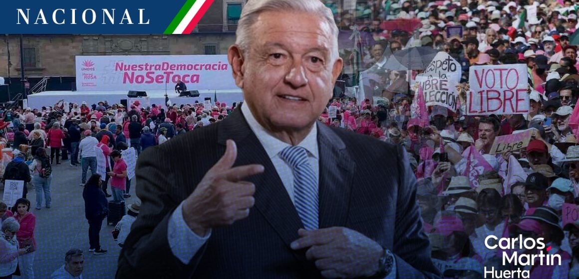 “Se disfrazan de demócratas”: AMLO se lanza contra asistentes a la marcha por la democracia  