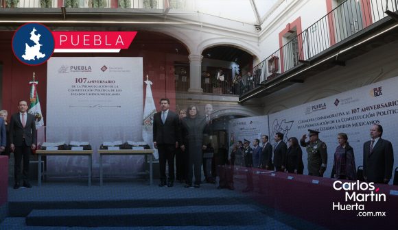 Ceremonia Constitución Gobierno de Puebla conmemora 107 Aniversario de la Promulgación de la Constitución