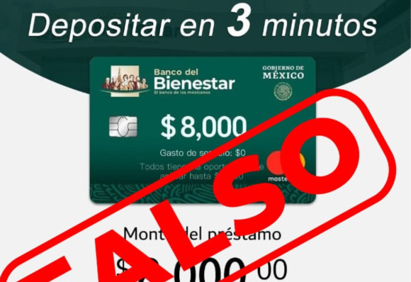 Banco Bienestar alerta de fraude con créditos