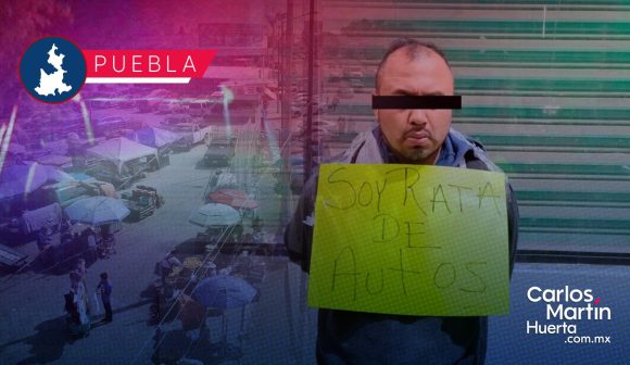 Capturan a sujeto robando un auto en la Central de Abasto