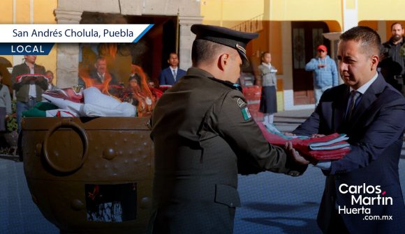 Portada Realizan ceremonia de incineración de banderas en San Andrés Cholula CMH Realizan ceremonia de incineración de banderas en San Andrés Cholula