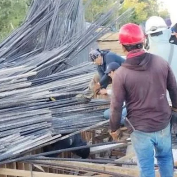 Colapsa estructura del Tren Maya; hay dos trabajadores heridos