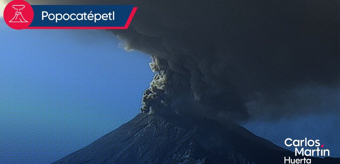 Explosión del volcán Popocatépetl provoca caída de ceniza