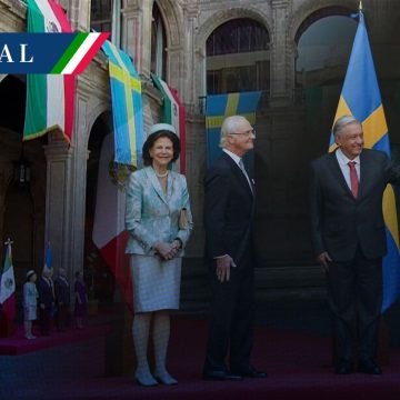 AMLO recibe a reyes de Suecia en Palacio Nacional