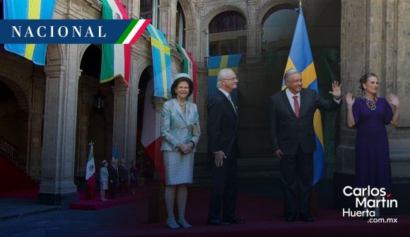 AMLO recibe a reyes de Suecia en Palacio Nacional