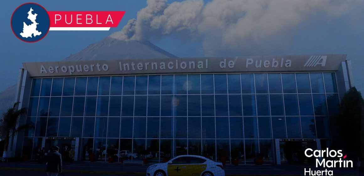 Suspenden operaciones en Aeropuerto de Puebla por ceniza del Popocatépetl