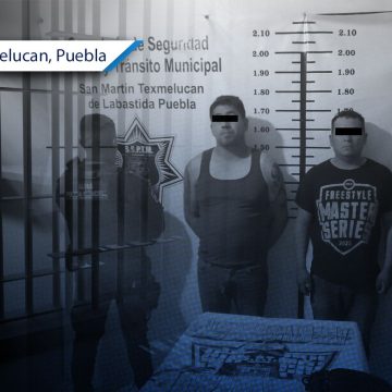 Detienen a dos asaltantes con droga tras persecución en Texmelucan