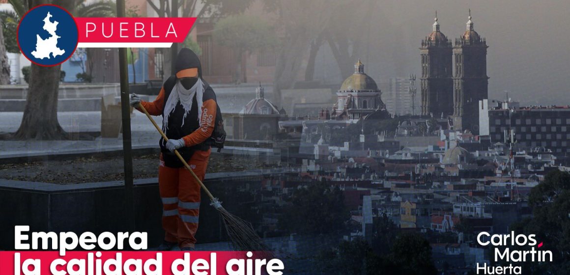 Empeora la calidad del aire en Puebla ante caída de ceniza