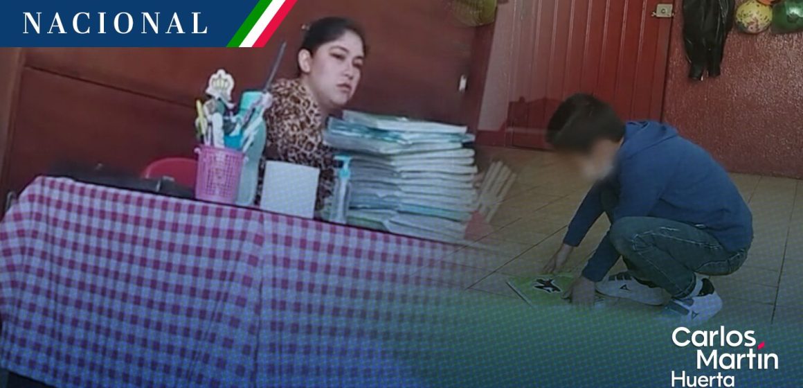 (VIDEO) Maestra arroja al piso cuadernos a niños de primaria en Toluca