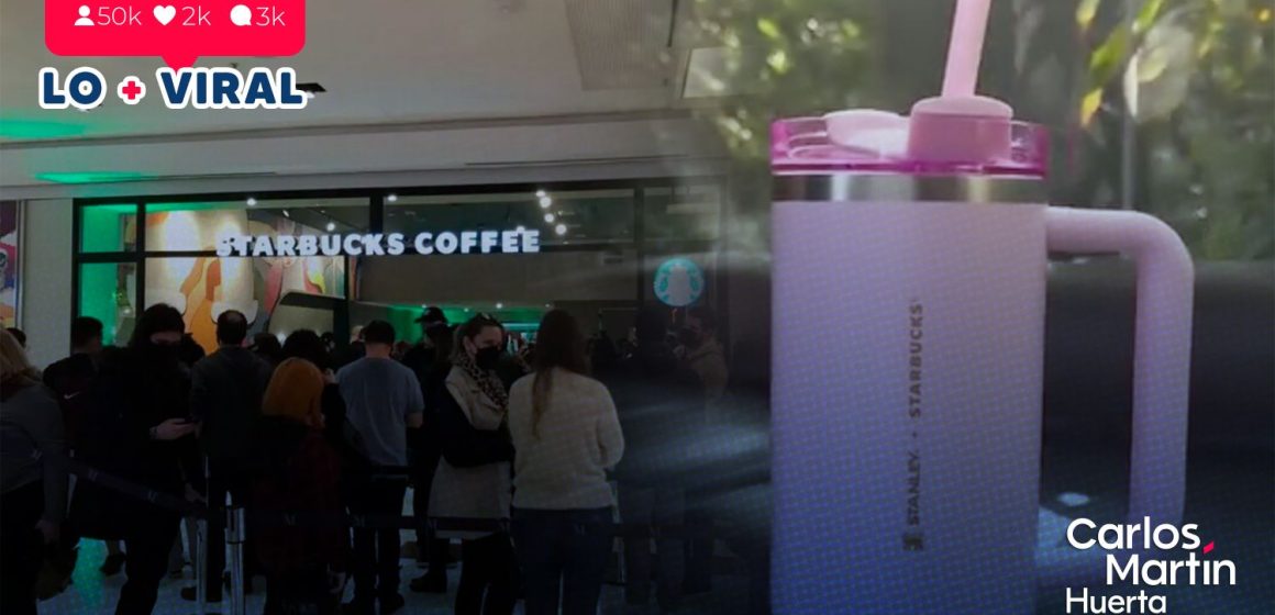Largas filas y peleas en Puebla provoca el vaso rosa de Starbucks