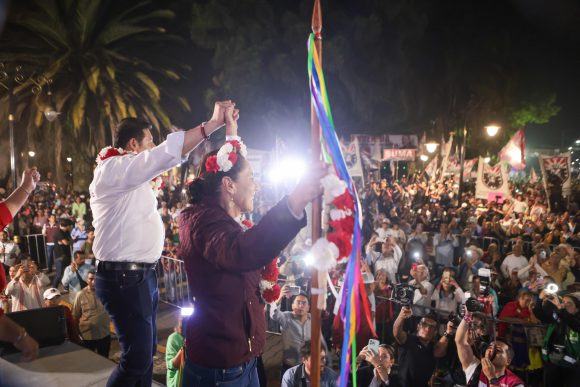 Reciben 30 mil personas a la dupla ganadora Sheinbaum y Armenta