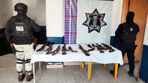 Policía Estatal decomisó un arsenal en Chignahuapan