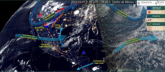 Clima - frente frío 48 Se esperan vientos fuertes en la mayor parte del país