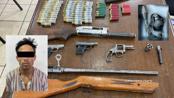 Decomisa policía municipal un arsenal en Balcones del Sur