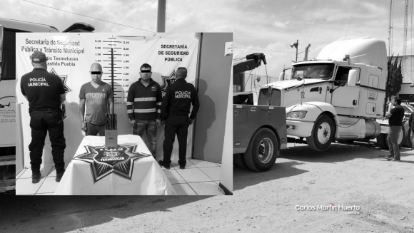 Roban tractocamión en San Martín Texmelucan; son detenidos