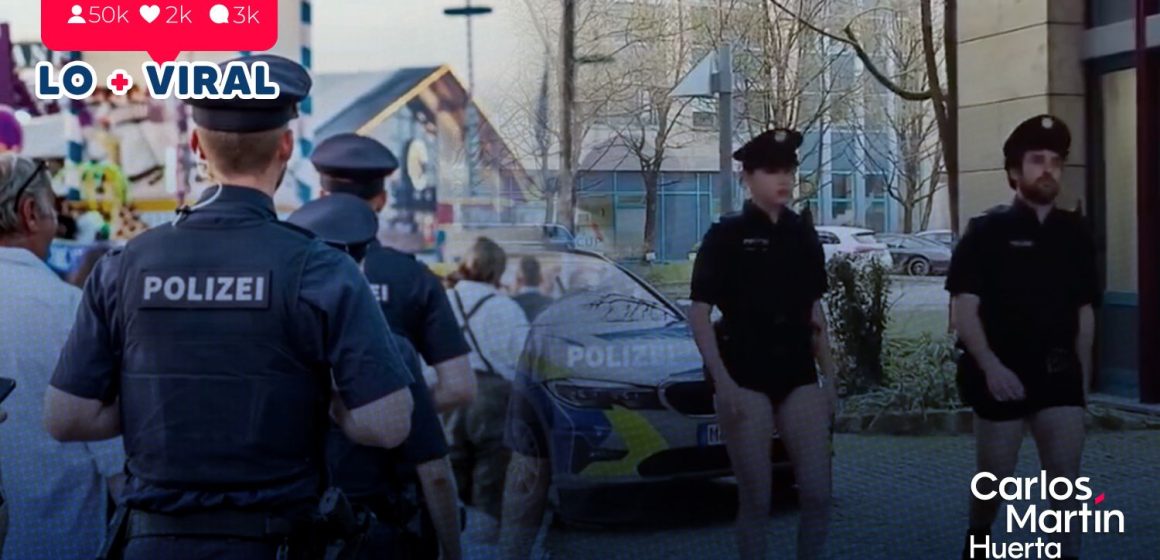 (VIDEO) Sin pantalones, campaña de protesta de policías alemanes por escasez de uniformes